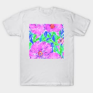 Seamless blue, green and pink watercolor T-Shirt